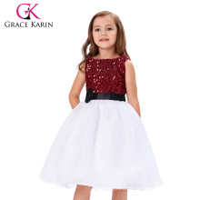 Grace Karin 2016 Sleeveless Sequined Flower Girl Princess Bridesmaid Wedding Pageant Party Dress CL008934-1